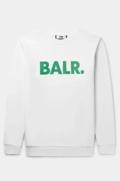 Heren BALR. Sweatshirts*Brand Straight Crewneck Bright White/Putting Green