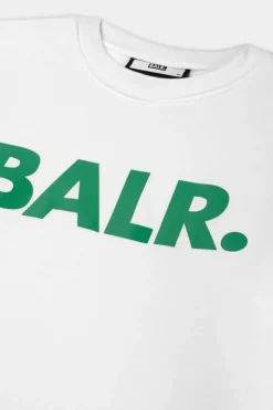 Heren BALR. Sweatshirts*Brand Straight Crewneck Bright White/Putting Green