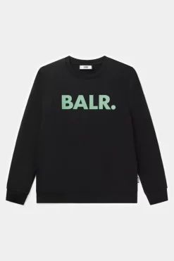 Heren BALR. Sweatshirts*Brand Straight Crewneck Jet Black/Dark Forest