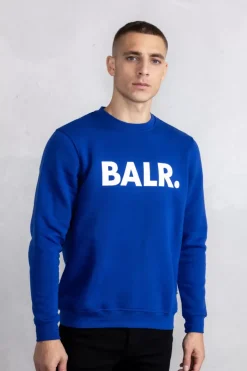 Heren BALR. Sweatshirts*Brand Straight Crewneck Surf The Web/Bright White