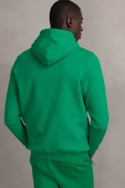 Heren BALR. Hoodies*Brand Straight Small Logo Hoodie Putting Green/Bright White