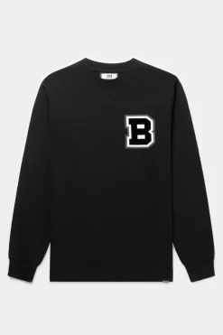 Heren BALR. T-Shirts*Franck Relaxed B Crest Longsleeve Jet Black