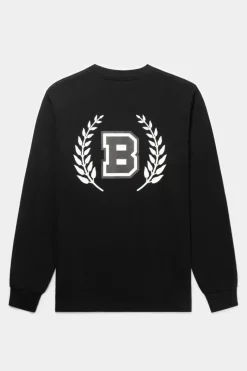 Heren BALR. T-Shirts*Franck Relaxed B Crest Longsleeve Jet Black