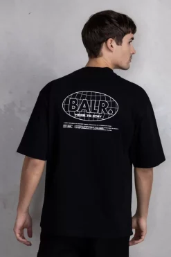 Heren BALR. T-Shirts*Joey Box H2S Globe T-Shirt Jet Black