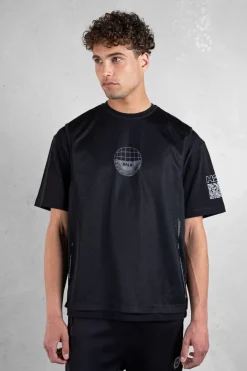 Heren BALR. T-Shirts*Joey Box Mesh T-Shirt Jet Black