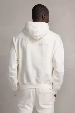 Heren BALR. Hoodies*Joey Box Satin Hoodie Egret