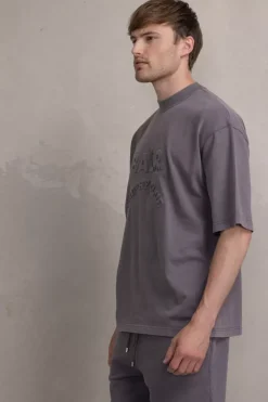Heren BALR. T-Shirts*Joey Box Washed Trophy Club T-Shirt Asphalt Washed