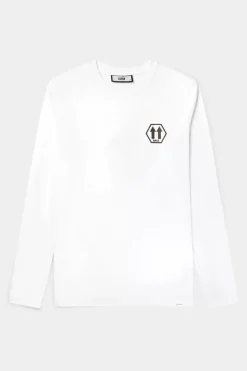 Heren BALR. T-Shirts*Olaf Straight Arrows Longsleeve T-Shirt Bright White
