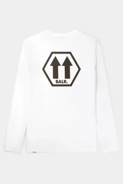 Heren BALR. T-Shirts*Olaf Straight Arrows Longsleeve T-Shirt Bright White