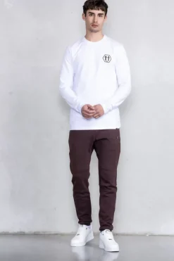 Heren BALR. T-Shirts*Olaf Straight Arrows Longsleeve T-Shirt Bright White