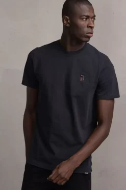 Heren BALR. T-Shirts*Olaf Straight Colored Letters T-Shirt Jet Black
