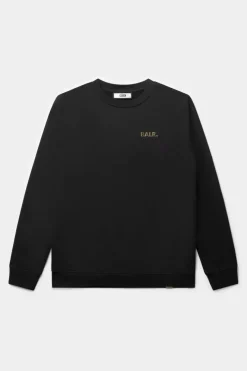 Heren BALR. Sweatshirts*Olaf Straight Gold Doll Emblem Crewneck Jet Black