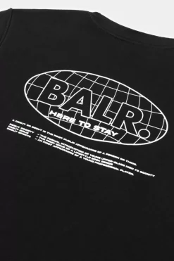Heren BALR. Sweatshirts*Olaf Straight H2S Globe Crewneck Jet Black