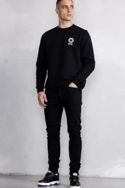 Heren BALR. Sweatshirts*Olaf Straight H2S Hex Crewneck Jet Black