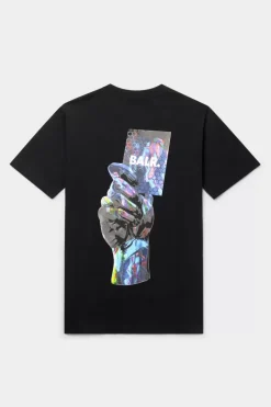 Heren BALR. T-Shirts*Olaf Straight Multi Color Card T-Shirt Jet Black