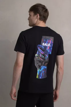Heren BALR. T-Shirts*Olaf Straight Multi Color Card T-Shirt Jet Black
