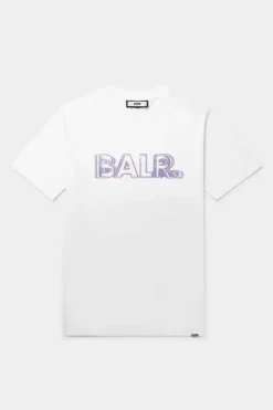 Heren BALR. T-Shirts*Olaf Straight Neon Brand T-Shirt Bright White/Paisley Purple