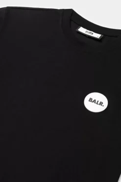 Heren BALR. T-Shirts*Olaf Straight Round Rubber Badge T-Shirt Jet Black