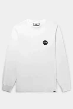Heren BALR. T-Shirts*Olaf Straight Round Rubber Badge Longsleeve Bright White