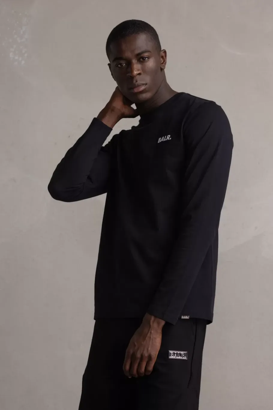Heren BALR. T-Shirts*Olaf Straight Small Logo Longsleeve Jet Black