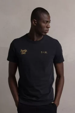 Heren BALR. T-Shirts*Olaf Straight Tc Gold T-Shirt Jet Black