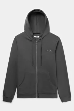 Heren BALR. Sweatshirts*Q-Series Straight Zip Thru Hoodie Renewed Asphalt