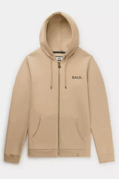 Heren BALR. Sweatshirts*Q-Series Straight Zip Thru Hoodie Renewed Irish Cream