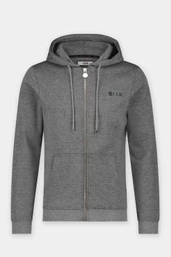 Heren BALR. Sweatshirts*Q-Series Straight Zipped Hoodie Men Dk Grey Heather