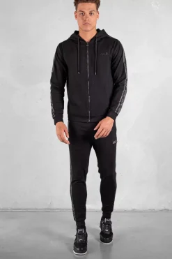 Heren BALR. Broek*Q-Tape Slim Classic Sweatpants Jet Black