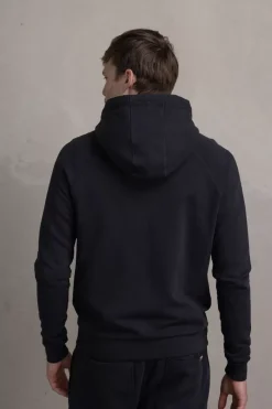 Heren BALR. Hoodies*Rani Round Rubber Badge Zip Hoodie Jet Black
