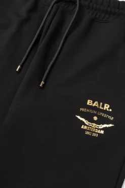 Heren BALR. Broek*Regular Gold Emblem Jogger Jet Black