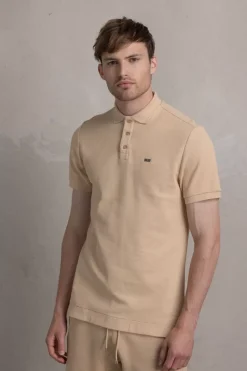 Heren BALR. Polo'S*Sebastian Metal Brand Slim Polo Irish Cream
